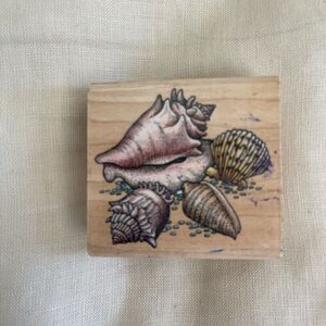 Rubber Stampede Seashells Rubber Stamp A817E Collage Conch Scallop Cone